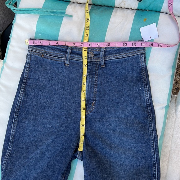 New! Everlane The way High Clean Front Skinny Jeans Mid Blue Size 28 - Picture 10 of 14